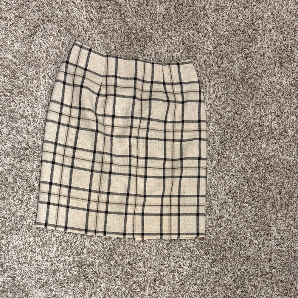 Vintage Plaid Beige Skirt